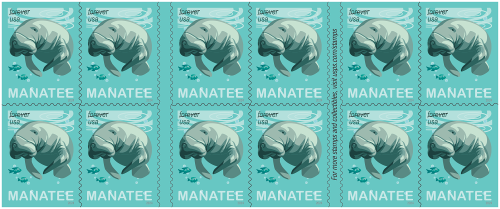 2024 Save Manatees Stamps - Forever Stamps