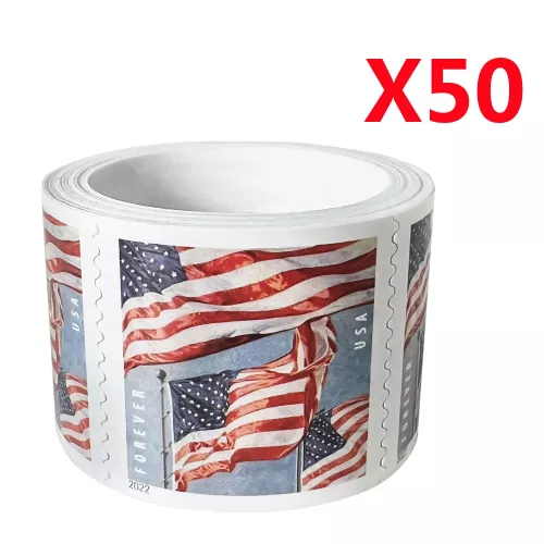 2022 U.S. Flag Forever Stamps 50 Rolls - Forever Stamps