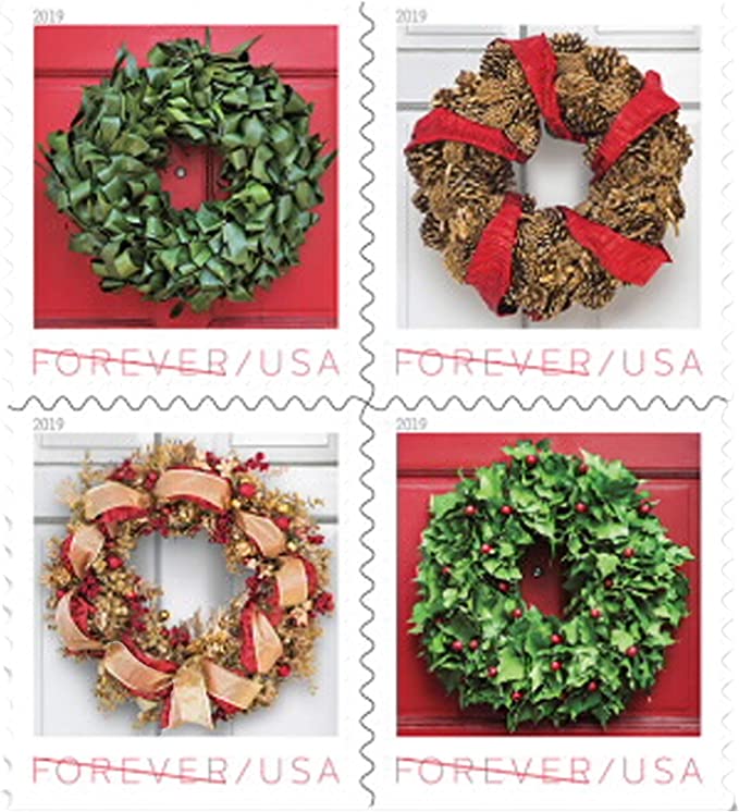 2019 Holiday Wreaths Christmas Stamps - Forever Stamps