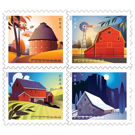 2021 Barn Postcard stamps - Forever Stamps
