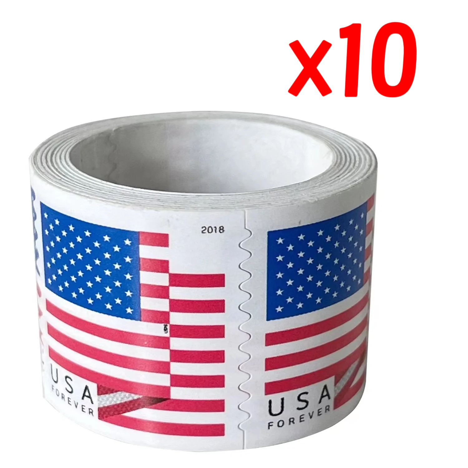 2018 U.S. Flag Forever Stamps 10 Rolls - Forever Stamps