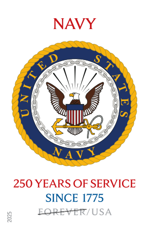 2025 U.S. Navy 250th Stamps 100 pcs - Forever Stamps